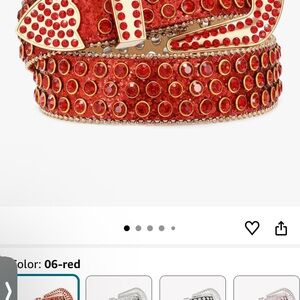 Red Crystal Embellished Belt